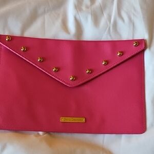 Juicy Couture hot pink gold studded envelope purse